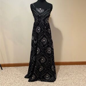 Very Flattering, Size S Black Patterned Maxi Dress - Women